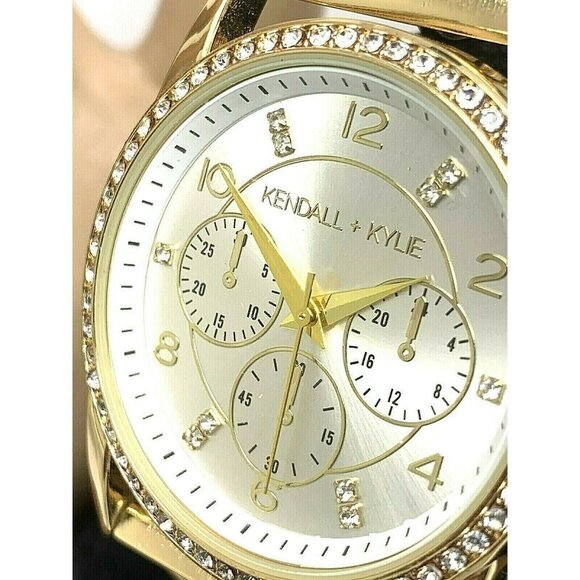 Kendall + Kylie Women's Watch Gold Tone Stainless Steel Quartz Crystal 38mm Set - Picture 1 of 12